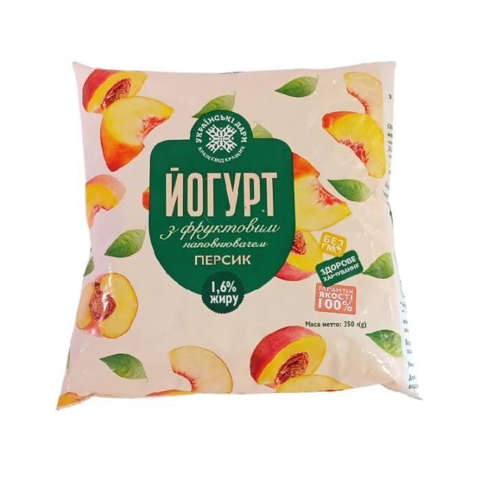 Йогурт Персик плівка 1,6% 350г